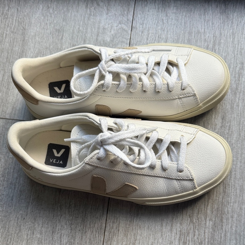 Veja CAMPO LEATHER WHITE NATURAL
 Sneakers Running Shoes US 6 EUR 37 - Picture 8 of 10